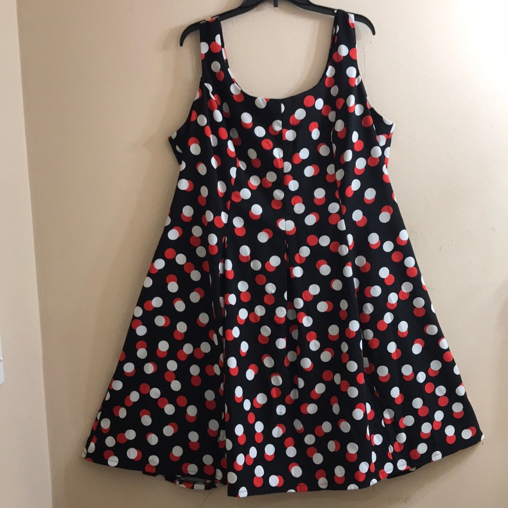 Red and white polkadot dress
